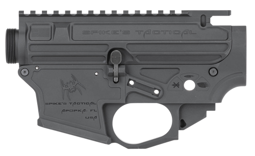 Spikes Tactical STSB920 Upper/Lower Set  AR-15 9mm Compatible w/Glock Mags, Black Hardcoat Anodized