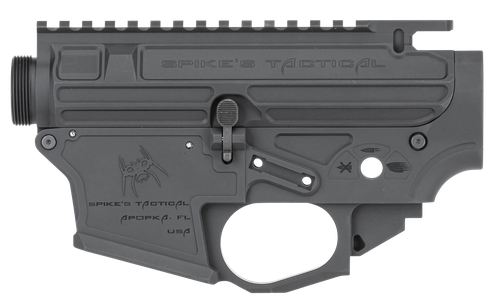 Spikes Tactical STSB920 Upper/Lower Set  AR-15 9mm Compatible w/Glock Mags, Black Hardcoat Anodized