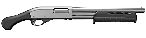 REM Arms Firearms R81312 870 Tac-14 Marine 12 Gauge 14" 4+1 3" Electroless Nickel-Plated Rec/Barrel Black Fixed Raptor Grip Stock Right Hand (Full Size) Includes Cylinder Choke