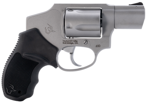 Taurus 2-650129 650  Small 357 Mag 38/Special +P 5 Shot 2"  Stainless Steel Barrel, Cylinder & Frame, Black Rubber Grip, Transfer Bar Safety, Concealed Hammer