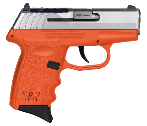 SCCY Industries CPX3TTORRDRG3 CPX-3 RD 380 ACP 10+1 2.96" Orange Polymer/Serrated Stainless Steel Slide/Finger Grooved Orange Polymer Grip