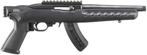 Ruger 4938 22 Charger  22 LR 15+1 8" Black Steel/Threaded Barrel, Matte Black Ergonomic Polymer Grip, Features Picatinny Rail w/Intergrated QD Cup