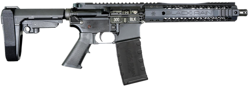 Black Rain Ordnance  Spec15  300 Blackout 30+1 10.50" Black Nitride Steel Barrel, 10" M-LOK Handguard, Black Anodized Aluminum Picatinny Rail Receiver, Tactical SBA3 Brace, Black G.I. Grip
