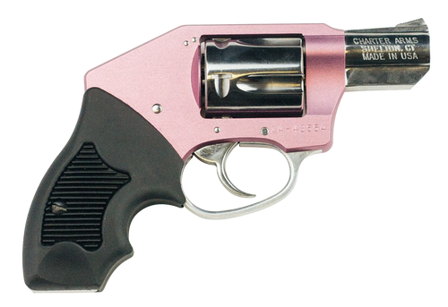 Charter Arms 53852 Chic Lady Off Duty Small 38 Special, 5 Shot 2" High Polished Stainless Steel Barrel & Cylinder, Pink Aluminum Frame, Pearl Grip, Concealed Hammer