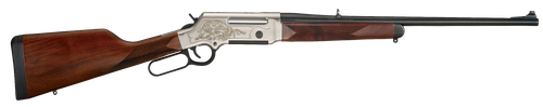 Henry H014D308 Long Ranger Deluxe Full Size 308 Win 4+1 20" Blued Steel Barrel, Engraved Nickel-Plated w/24K Gold Inlay Steel Receiver, American Walnut Stock Right Hand