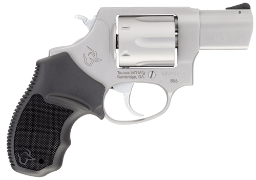 Taurus 285629 856 *CA Compliant Small Frame 38 Special +P 6rd 2" Matte Stainless Barrel, Cylinder & Frame, Black Soft Rubber Finger Groove Grip, Transfer Bar Safety, Exposed Hammer