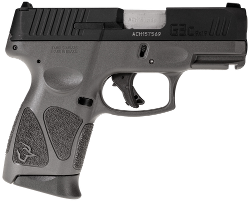 Taurus 1G3C931G G3C  Compact Frame 9mm Luger 12+1 3.26" Matte Stainless Steel Barrel, Matte Black Tenifer Serrated Steel Slide, Gray Polymer Frame w/Picatinny Rail, Gray Polymer Grip, Right Hand