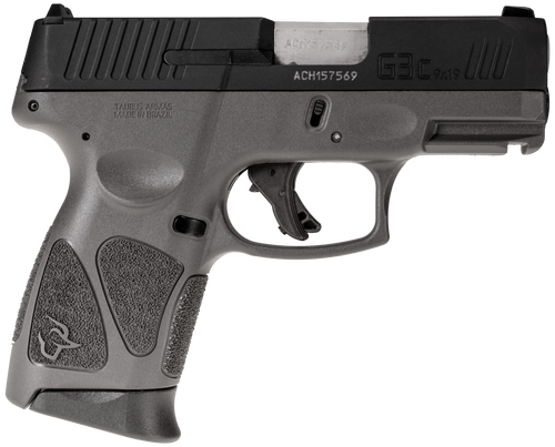 Taurus 1G3C931G G3C  Compact Frame 9mm Luger 12+1 3.26" Matte Stainless Steel Barrel, Matte Black Tenifer Serrated Steel Slide, Gray Polymer Frame w/Picatinny Rail, Gray Polymer Grip, Right Hand