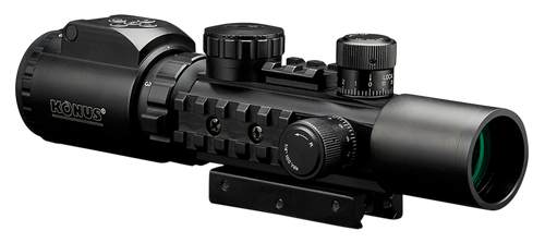 Konus 7170 KonusPro AS-34 Matte Black 2-6x28mm 34mm Tube Dual Illuminated Green/Red Engraved Mil-Dot Reticle Features Bubble Level