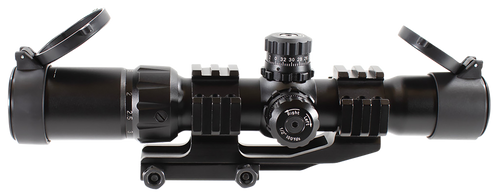 Aim Sports JTHR1 Recon CQB Black Anodized 1.5-4x30mm 30mm Tube Tri-Illuminated 3/4 Circle Dot Reticle