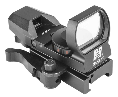 NcStar D4RGBQ Red & Green Reflex Sight with 4 Reticles  Black Anodized 1 x 0.95" x 1.34" Red/Green Multi Reticle
