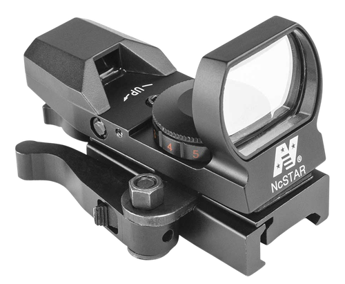 NcStar D4RGBQ Red & Green Reflex Sight with 4 Reticles  Black Anodized 1 x 0.95" x 1.34" Red/Green Multi Reticle