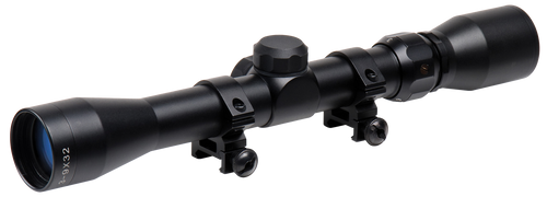 TruGlo TG-853932B Trushot  Black Anodized 3-9x32mm 1" Tube Duplex Reticle w/Rings 3/8" Dovetail