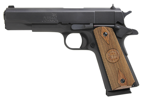 Iver Johnson Arms 1911A1 1911 A1 Government 70 Series 45 ACP 5" 8+1 Blued Steel Frame & Slide with Walnut Grip