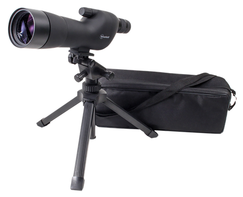 Firefield FF11018K Spotting Scope Kit 20-60x 60mm Black Rubber Armor Angled Body BaK-4 Roof Prism & Straight Eye Piece