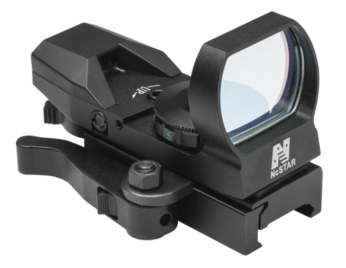 NcStar D4BQ Red Four Reticle Reflex  Black Anodized 1 x 0.95" x 1.34" 3 MOA Red Dot Multi Reticle QR Mount