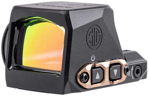 Sig Sauer Electro-Optics SORX1208 Romeo-X  Black Anodized/Rose Gold 1x24mm 2 MOA Red Dot/32 MOA Circle Reticle, Fits Sig P365 Features MAGNETAC