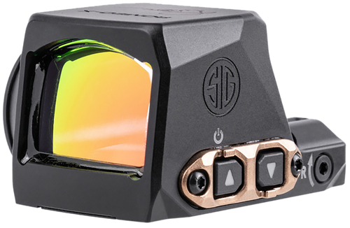 Sig Sauer Electro-Optics SORX1208 Romeo-X  Black Anodized/Rose Gold 1x24mm 2 MOA Red Dot/32 MOA Circle Reticle, Fits Sig P365 Features MAGNETAC
