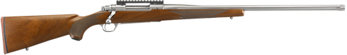 Ruger 57108 Hawkeye Hunter Full Size 30-06 Springfield 4+1 22" Satin Stainless Steel Threaded Barrel, Picatinny Rail Steel Receiver, Fixed American Walnut w/Pistol Grip Stock