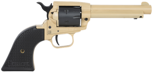 Heritage Mfg SRR22V4 Rough Rider  22 LR 6 Shot 4.75" Sabre Sand Cerakote Steel Barrel, Sabre Sand Cerakote Steel Frame, Black Satin Cylinder, Black Polymer Grip, Hammer/Thumb Safety, Exposed Hammer