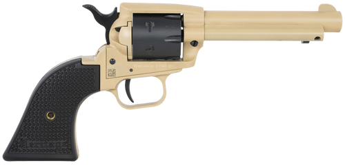 Heritage Mfg SRR22V4 Rough Rider  22 LR 6 Shot 4.75" Sabre Sand Cerakote Steel Barrel, Sabre Sand Cerakote Steel Frame, Black Satin Cylinder, Black Polymer Grip, Hammer/Thumb Safety, Exposed Hammer