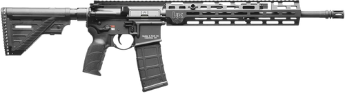 HK 81000828 MR556 A4 5.56x45mm 10+1 16.50" Black Threaded Barrel, Black Picatinny Rail, M-LOK Handguard, 6 Position Black Synthetic Stock, Ambidextrous
