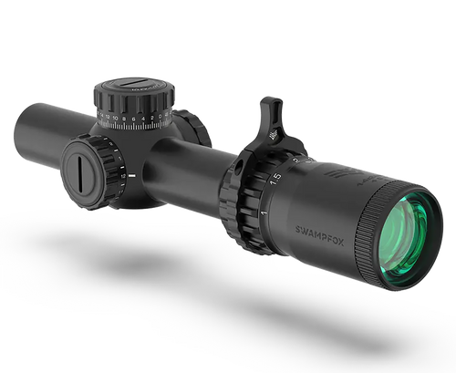 Swampfox Optics THK14241GF Tomahawk II  Black 1-4x 24mm 30mm Tube Bright Fiber Optic Green Reticle