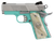 Iver Johnson Arms THRASHERTB9 1911 Thrasher Officer 70 Series 9mm Luger 3.13" 8+1 Tiffany Blue Cerakote Silver Cerakote White Synthetic Pearl Grip