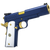 Dickinson LLC DKSN45SM Adam 1911 Sapphire Full Size 45 ACP 8+1 5" Gold Barrel, Blue Sapphire Steel Slide & Frame w/Beavertail White Grip
