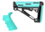 Hogue 13456 OverMolded 2-Piece Kit Collapsible Aqua OverMolded Rubber Black & Aqua Rubber Grip for AR15, M16 with Mil-Spec Tube (Tube Not Included)