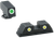 AmeriGlo GL115 Classic Tritium Sight Set for Glock  Green Tritium White Outline Front Sight-Yellow Tritium White Outline Rear Sight