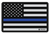 TekMat TEKR17POLICE Police Support Cleaning Mat Black/White/Blue Rubber 11"x17" Blue Line Flag