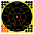 Birchwood Casey 34075 Shoot-N-C Reactive Target Self-Adhesive Paper Black/Yellow/Red 12" Bullseye 50 Pack *Worn, Damaged Pkg/Bagged