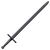 Cold Steel CS92BKHNH Hand & A Half Training Sword 34" Fixed Plain Black Polypropylene