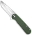 Outdoor Edge VX330B Razor VX3 EDC 3" Folding Drop Point Plain Satin 420J2 SS Blade, Green Micarta Handle