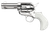 Taylors & Company 200111 1873 Flat Top Pietta 9mm Luger 6 Shot 3.50" Nickel Round Barrel, Cylinder & Steel Frame, PVC White Flat Birdshead Grip, Exposed Hammer