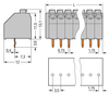 Wago 250-123 PCB terminal block; push-button; 1.5 mm; Pin spacing 3.5 mm; 23-pole; Push-in CAGE CLAMP; 1,50 mm; gray Pack of 15