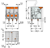 Wago 2606-1106/010-000 PCB terminal blocklever 6 mm Pin spacing 7.5 mm 6-pole, gray Pack of 40