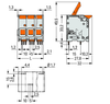 Wago 2616-1106/020-000 PCB terminal block; lever; 16 mm; Pin spacing 10 mm; 6-pole; Push-in CAGE CLAMP; 16,00 mm; gray