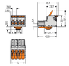 Wago 831-1104/322-000 1-conductor female connector, lever Push-in CAGE CLAMP®, light gray