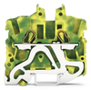 Wago 2052-1207 2-cond. miniature ground terminal block, with operating slots, green-yellow