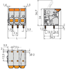 Wago 2606-1102/000-005 PCB terminal block, lever 6 mm² Pin spacing 7.5 mm 2-pole, red