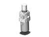 <h2>AW20(*)-B to AW60(*)-B, Filter Regulator &amp; Filter Regulator w/Backflow Function</h2><p><h3>SMC S series AW-B is a combination filter/regulator, minimizing space and piping by integrating two units into one. The AW-B series has a maximum set pressure of 125 psi and offers embedded gauge and pressure switch options not found in the AW-A while maintaining panel mounting interchangeability with the previous AW models. Bowls on the size 30 and up are covered with a transparent bowl guard, completely protecting them from the environment and making the interior contents visible from 360 degrees. This series is part of the family of SMC modular air preparation units and can be combined with other similar sized product. The new AW-B is available in four body sizes with piping from 1/8  to 1  in Rc, NPT and G thread types.</h3>- Modular type filter regulator.<br>- Transparent bowl guard.<br>- Available with built-in backflow mechanism.<br>- Rc, G(PF) or NPT threads.<br>- <p><a href="https://content2.smcetech.com/pdf/FRL_C.pdf" target="_blank">Series Catalog</a>