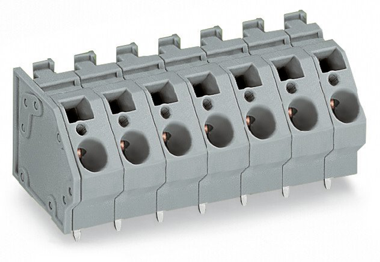 Wago 745-356 PCB terminal block; 6 mm²; Pin spacing 10 mm; 7-pole; CAGE  CLAMP®; commoning option; 6,00 mm²; gray