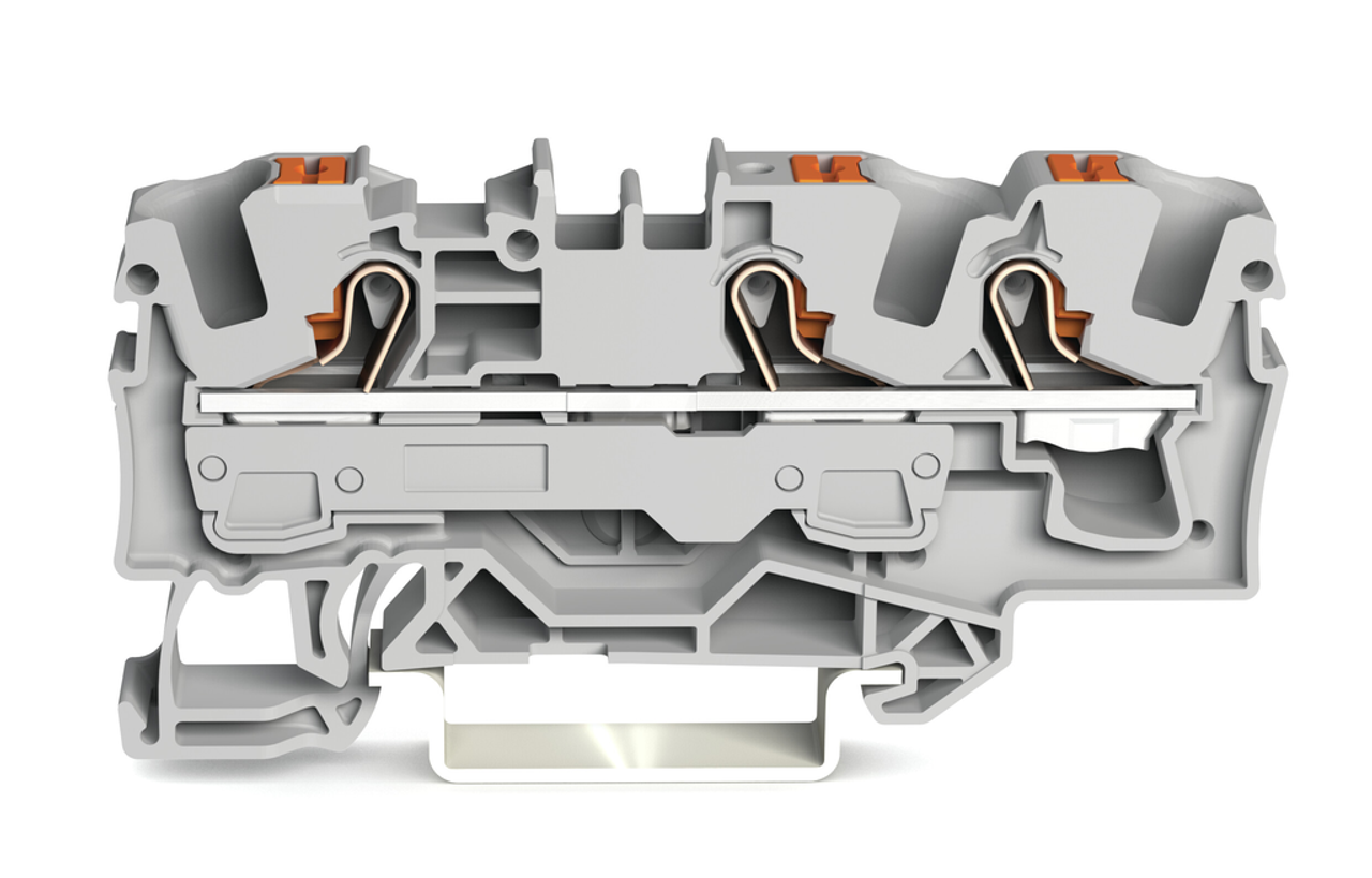 In-line Terminal Block for DIN Rail, Button Operation Type 2216