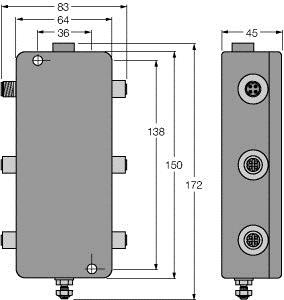 Turck Jbbs-49Sc-E413/Ex FOUNDATION fieldbus, IP67 junction box, 4 ...