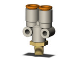 SMC KQ2U07-33AS Fitting, Branch Y Pack of 10