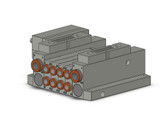 SMC SS5V1-10FD2-04BS-C6 5 Port Solenoid Valve Manifold