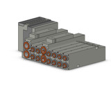 SMC SS5V2-10S30D-07D-C6 4/5 Port Solenoid Valve