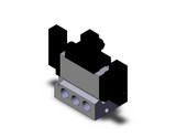 SMC VFS5210-5D-04T Valve, 2Pos/Dbl, Non Plug-In